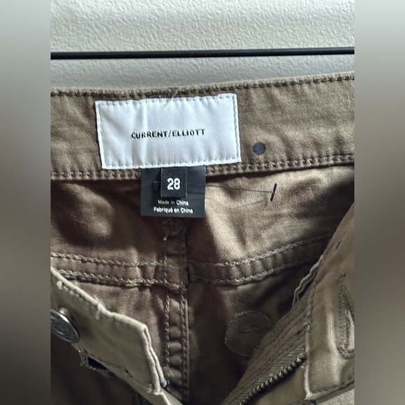 Current/Elliott Easy Stiletto Crop Pants Olive Green Black Polka Dots Women’s 28 - Picture 7 of 10